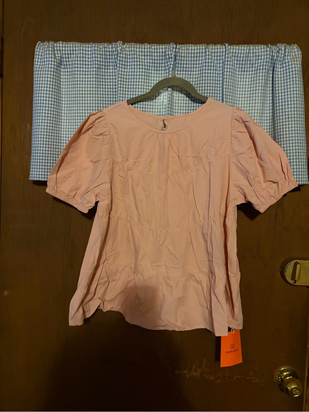 Light Pink Puff-Sleeve Women’s Top